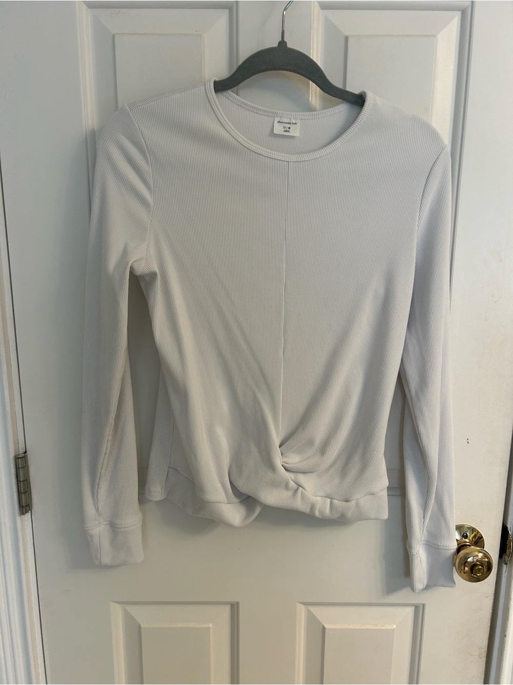 Girls abercrombie kids White Twist-Front Long Sleeve Tee